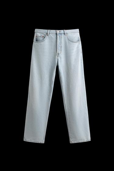 Zara STRAIGHT FIT JEANS - Light blue