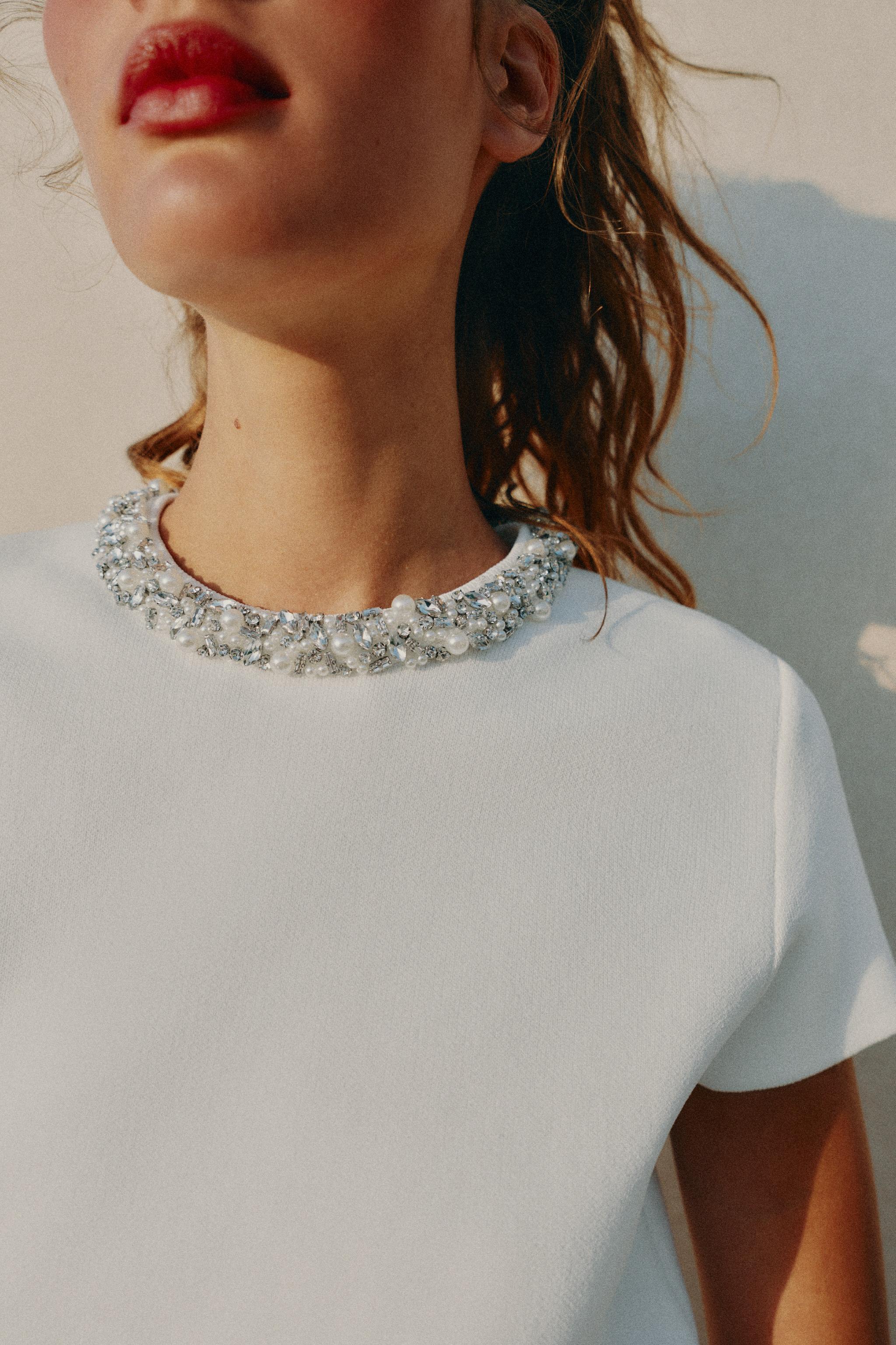 Женские свитеры Zara JEWEL BEAD KNIT TOP — фото 3
