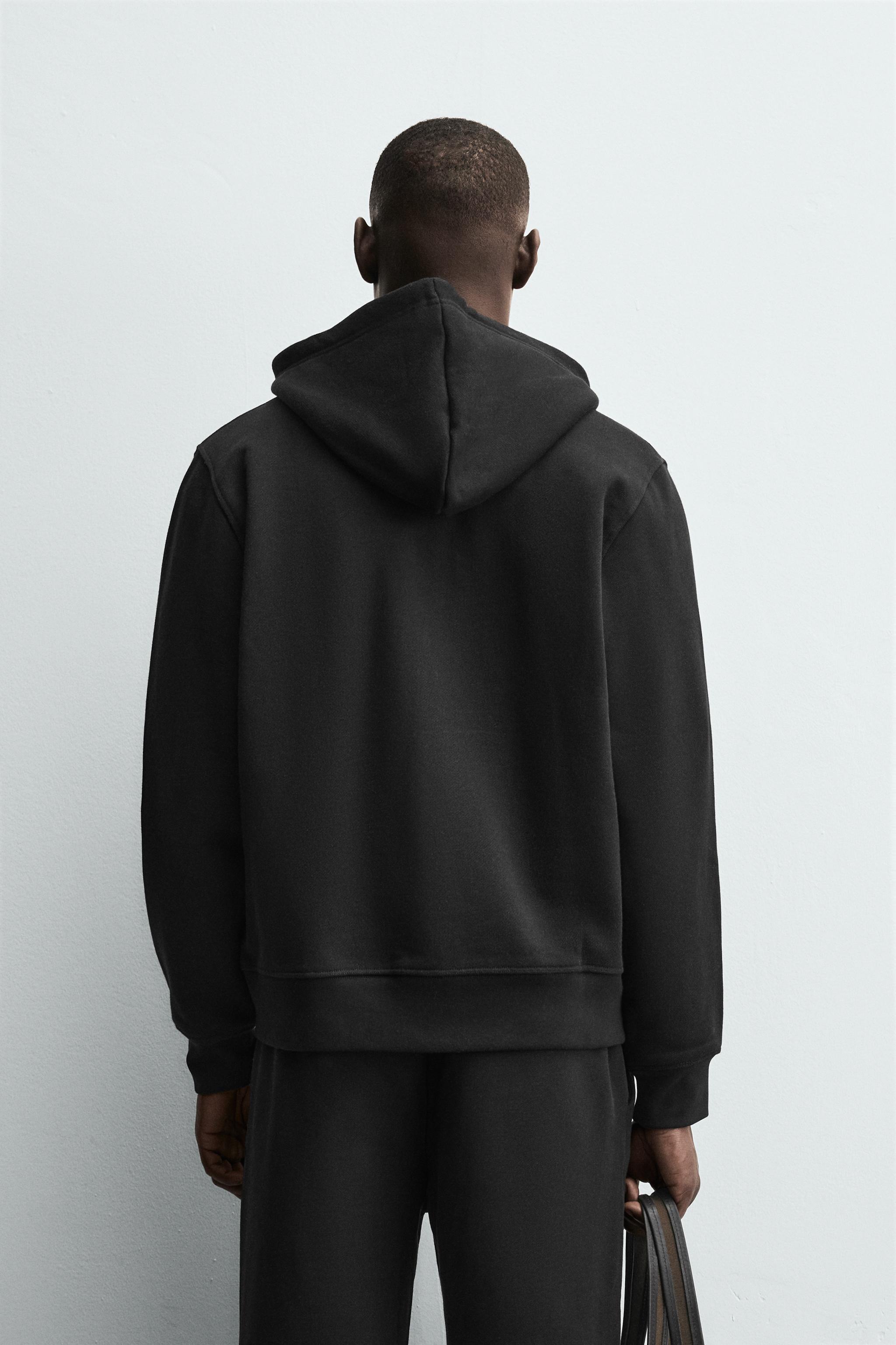 HEAVY WEIGHT ZIP HOODIE - Black | ZARA Canada