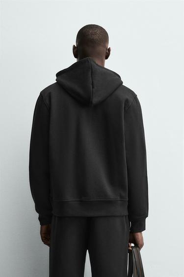 ZIP HOODIE HEAVY WEIGHT - Black by Zara - Image 2