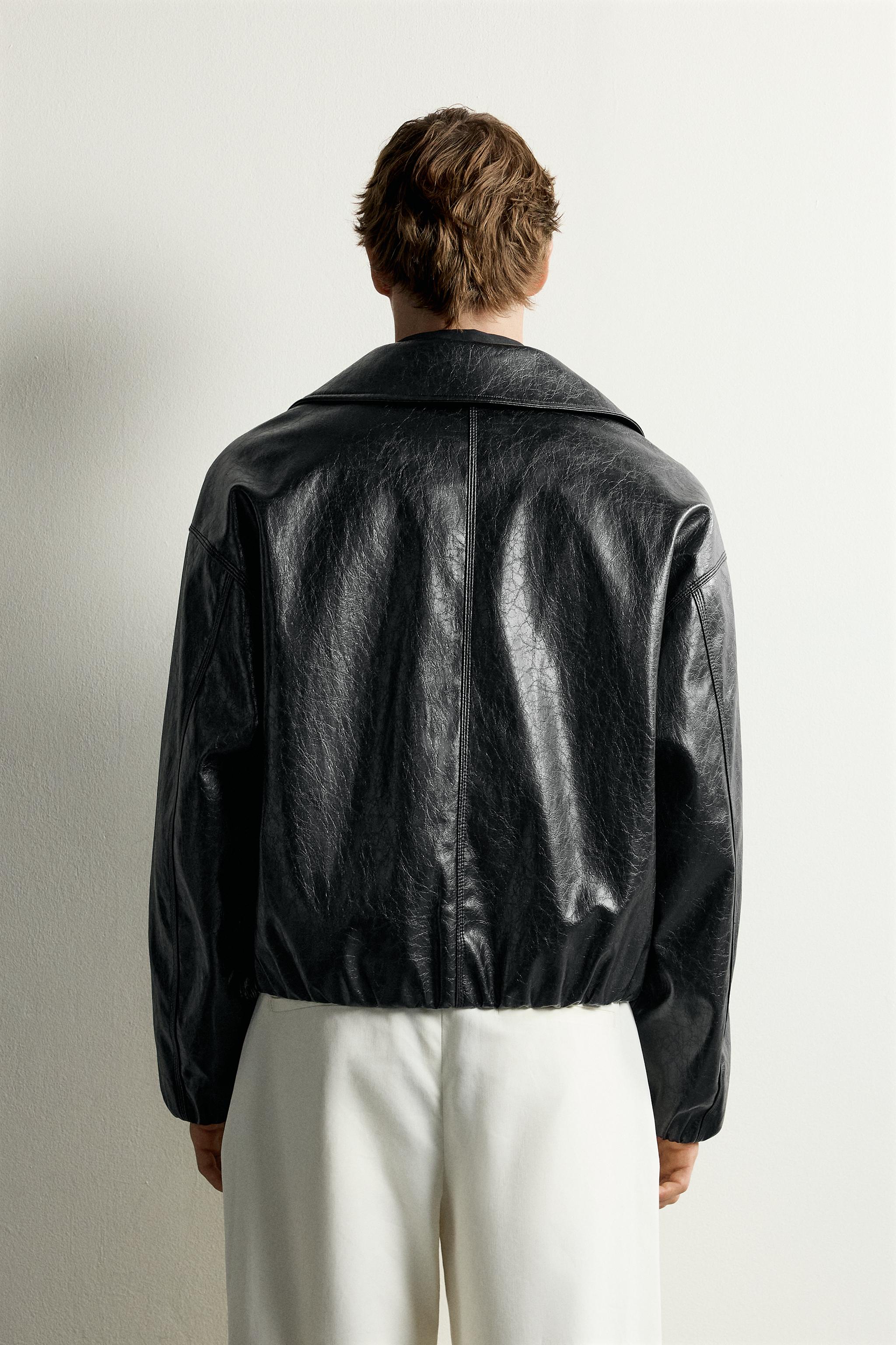 FAUX LEATHER CROPPED JACKET - Black | ZARA United States