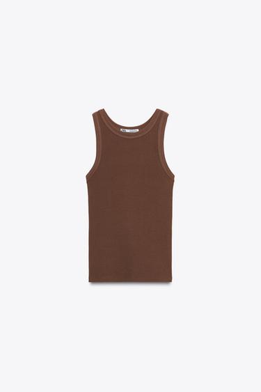 CAMISETA CANALÉ MANGA SISA - Marrón de Zara
