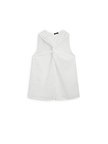 Top cruzado 100% lino - Blanco de Zara