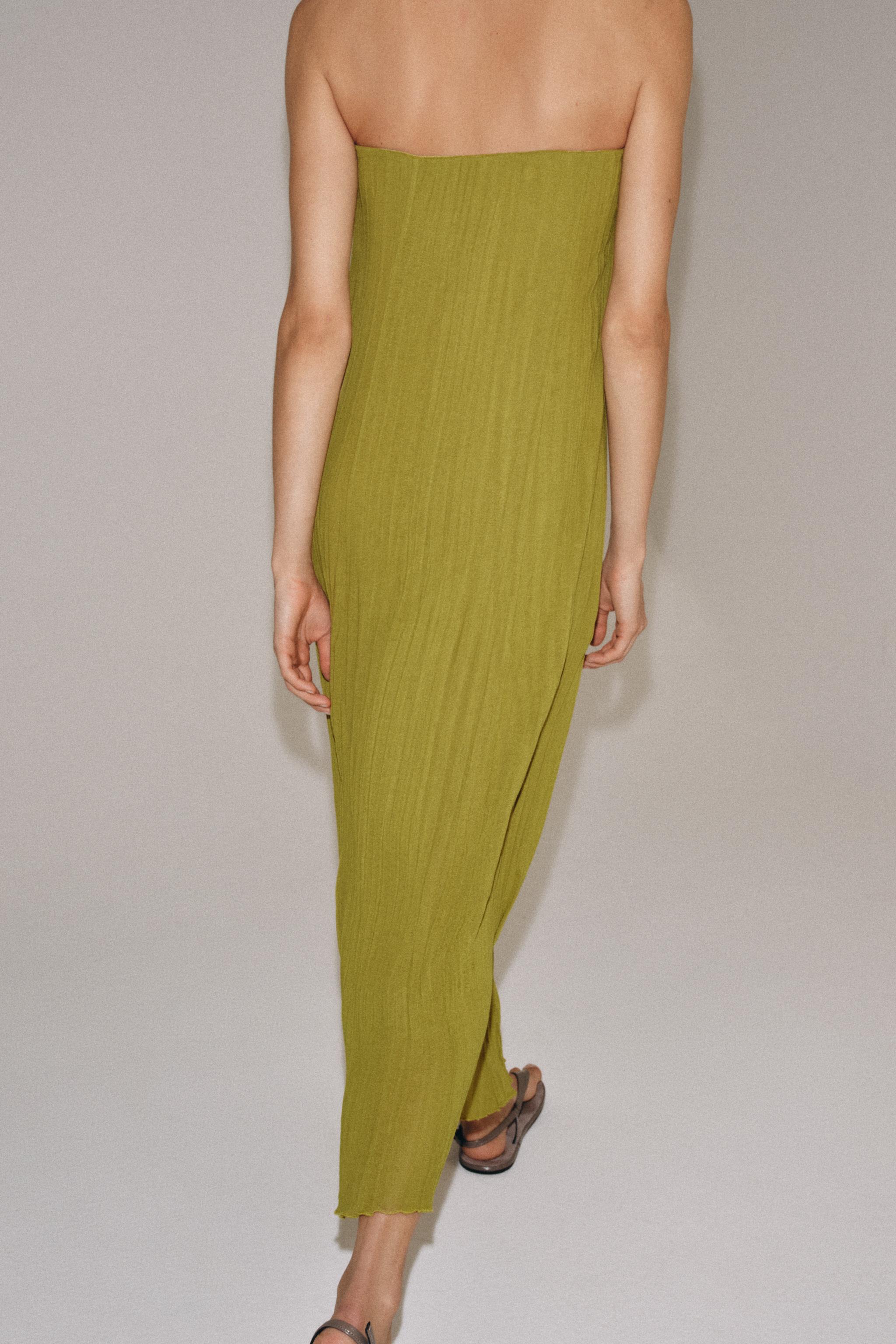 STRAPLESS TEXTURED DRESS