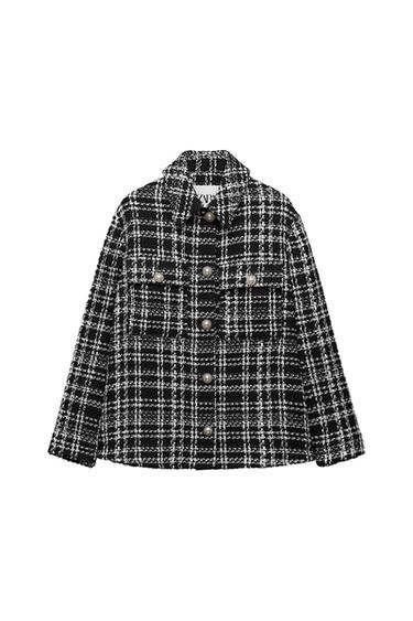 TEXTURED PLAID OVERSHIRT
