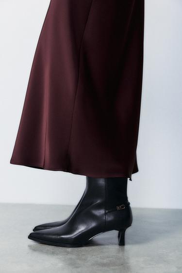 HIGH HEEL ANKLE BOOTS WITH BUCKLE - Black by Zara - Image 0