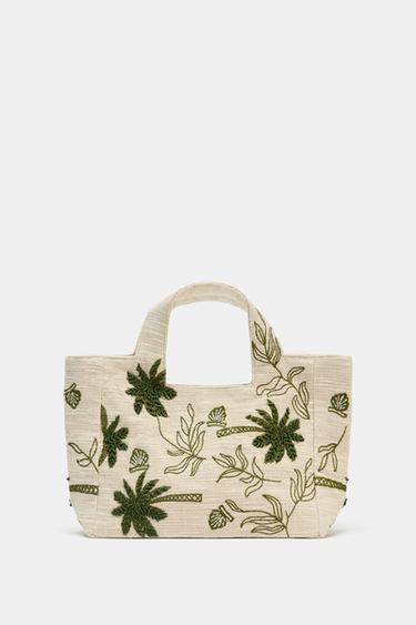 BOLSO TEJIDO DIBUJOS - Crudo de Zara