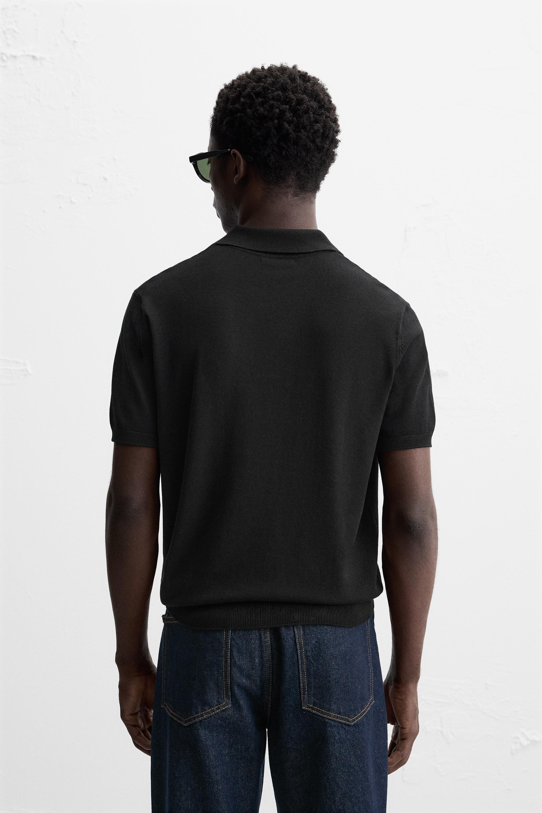 VISCOSE BLEND KNIT POLO SHIRT