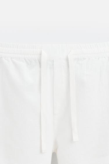 PANTALON RELAXED FIT COTON - LIN - Blanc cassé de Zara - Image 7