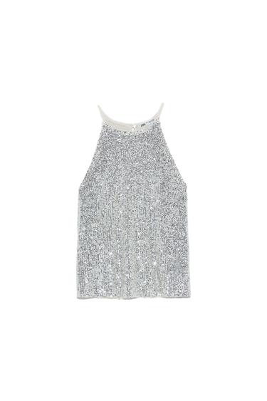 SEQUIN HALTER TOP