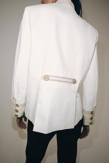 VESTE À BRANDEBOURGS ZW COLLECTION - Blanc de Zara - Image 2