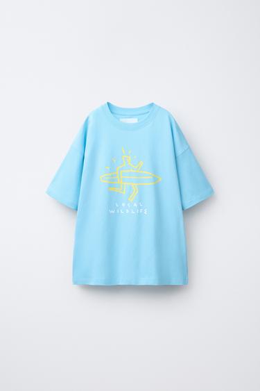PRINTED T-SHIRT - Bluish by Zara