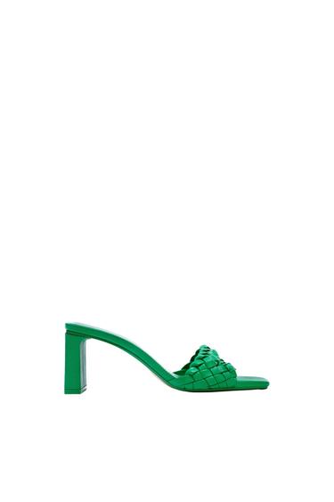 HEELED WOVEN SANDALS