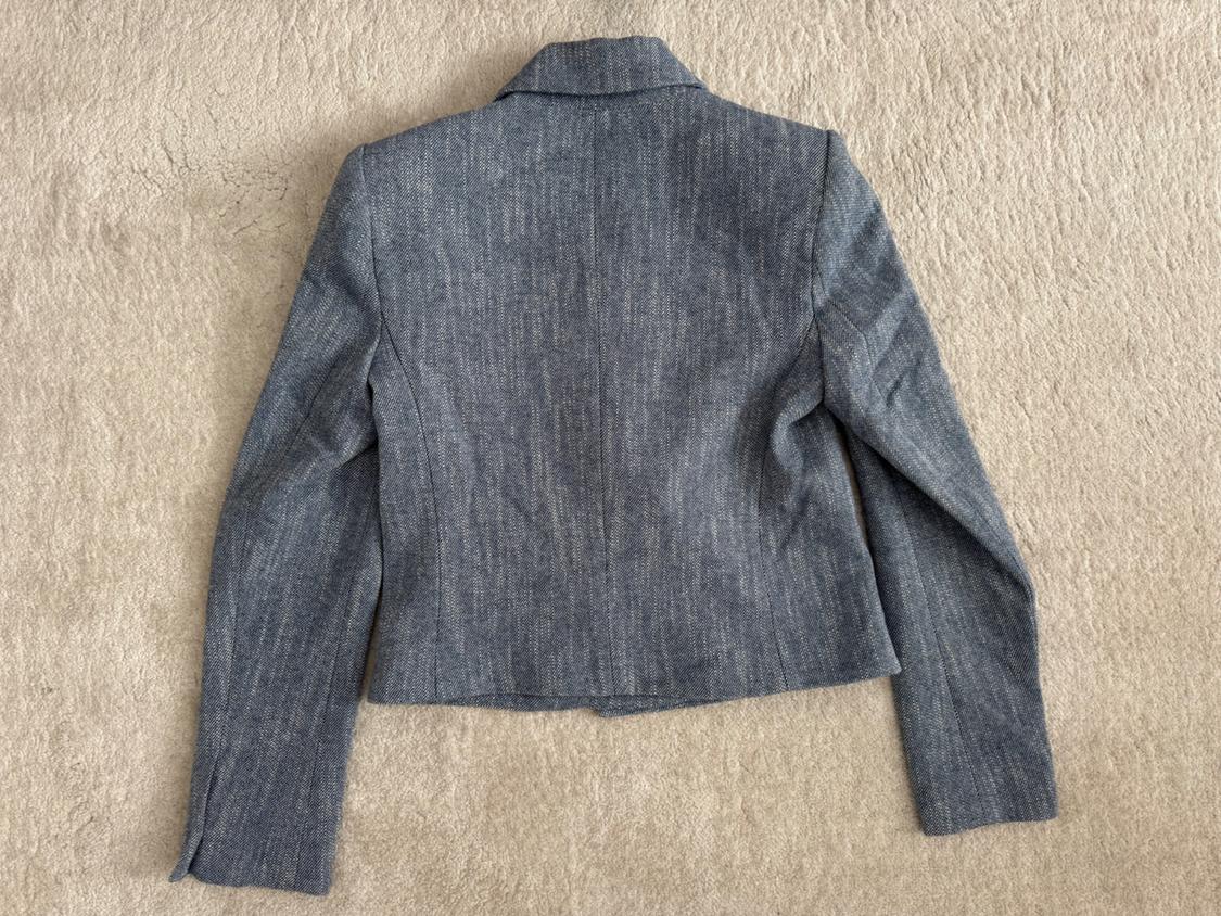 SHORT DOUBLE-BREASTED TWILL BLAZER - Image 2