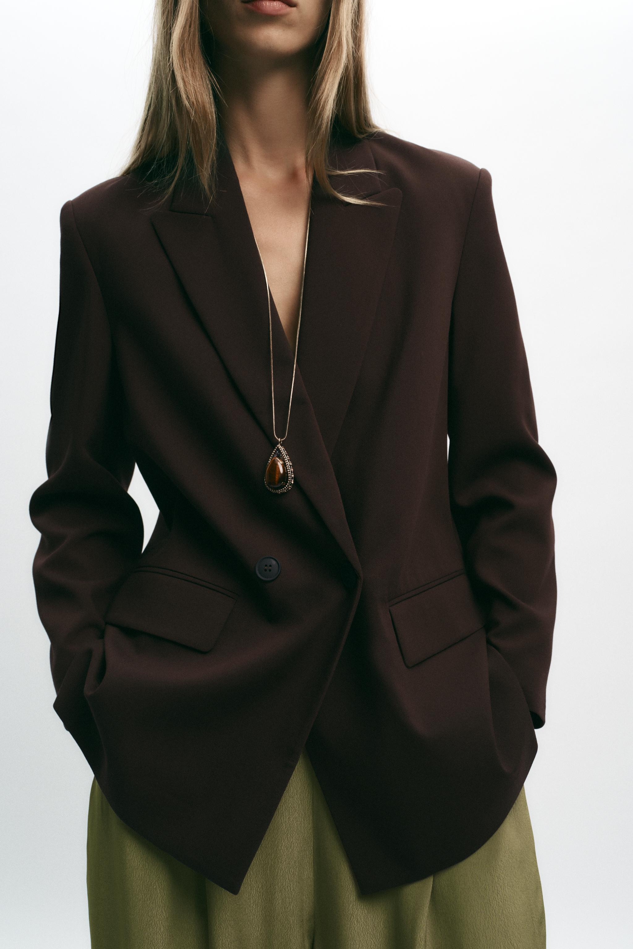 【ZARA】オーバーサイズピンストライプ柄ブレザー ブラック zara オーバーサイズピンストライプ柄ブレザー - メルカリ