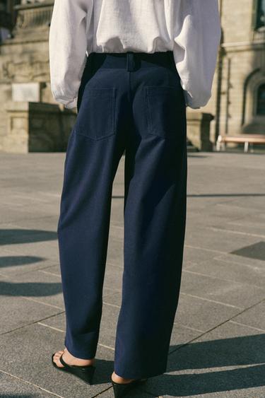 BARREL TROUSERS - Navy blue by Zara - Image 3