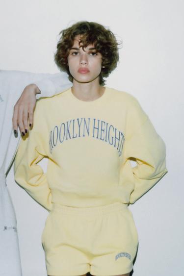 EMBROIDERED SLOGAN PLUSH SWEATSHIRT - Yellow by Zara - Image 7