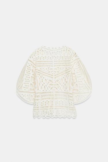 ZW COLLECTION CROCHET TOP - Ecru by Zara - Image 7