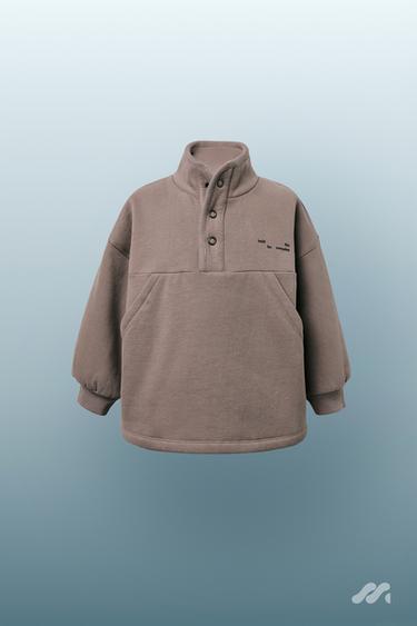 SUDADERA TEXTO Y LOGO RELIEVE - Tostados de Zara