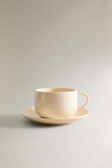 PLAIN STONEWARE TEACUP - Cream by Zara