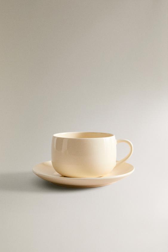PLAIN STONEWARE TEACUP