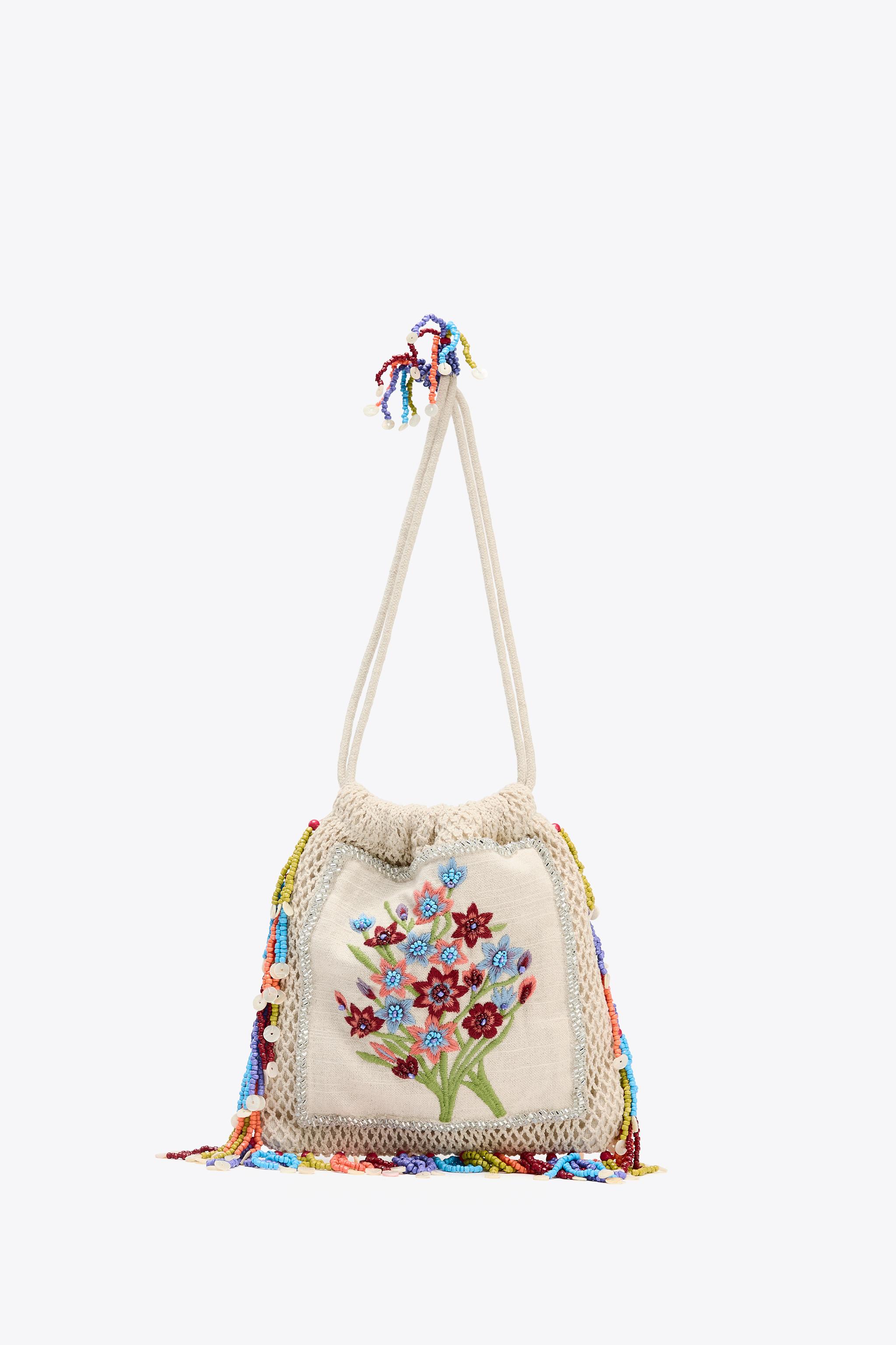 FLORAL EMBROIDERY BUCKET BAG - Multi-color | ZARA United States