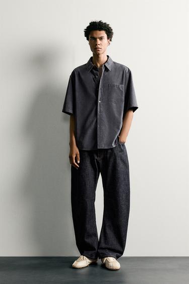 CHEMISE FLUIDE COUPE DÉCONTRACTÉE - Bleu marine de Zara