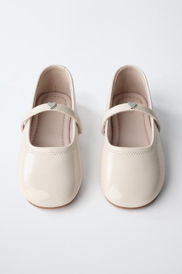 BALLERINES VERNIES CŒUR - Blanc écru de Zara - Image 3