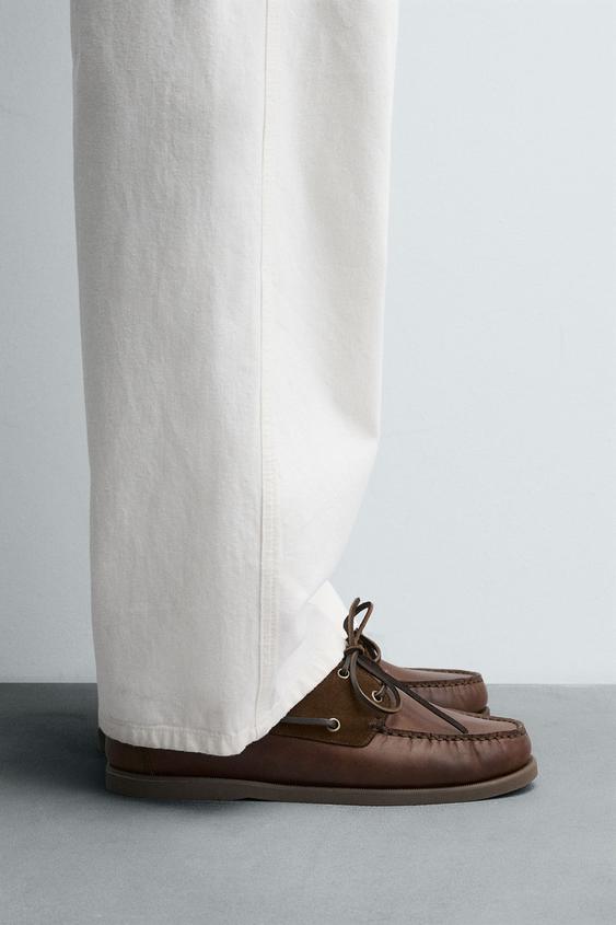 LEATHER BOAT SHOES from Zara - $149
