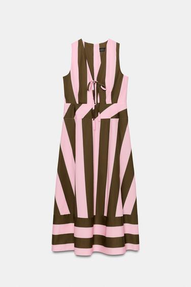 VESTIDO MIDI RAYAS - Rosas de Zara - Imagen 0