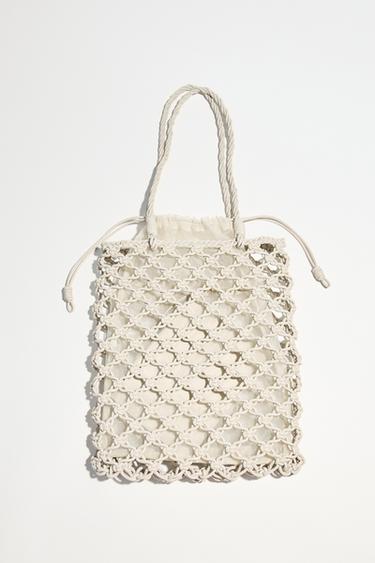 Zara WOVEN SHOPPER - Ecru