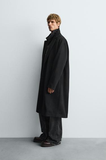 MANTEAU STRUCTURÉ DÉPERLANT - Noir de Zara - Image 3