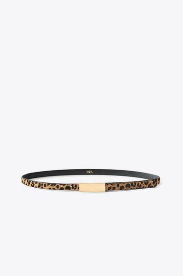 LEATHER ANIMAL PRINT BELT - Leopard by Zara - Image 0