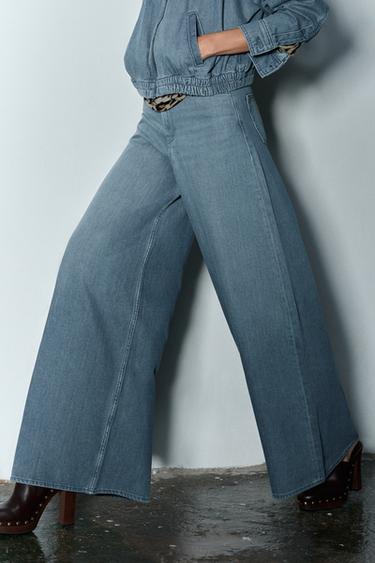 JEANS ZW COLLECTION BAGGY TALIE ÎNALTĂ - Albastru de la Zara