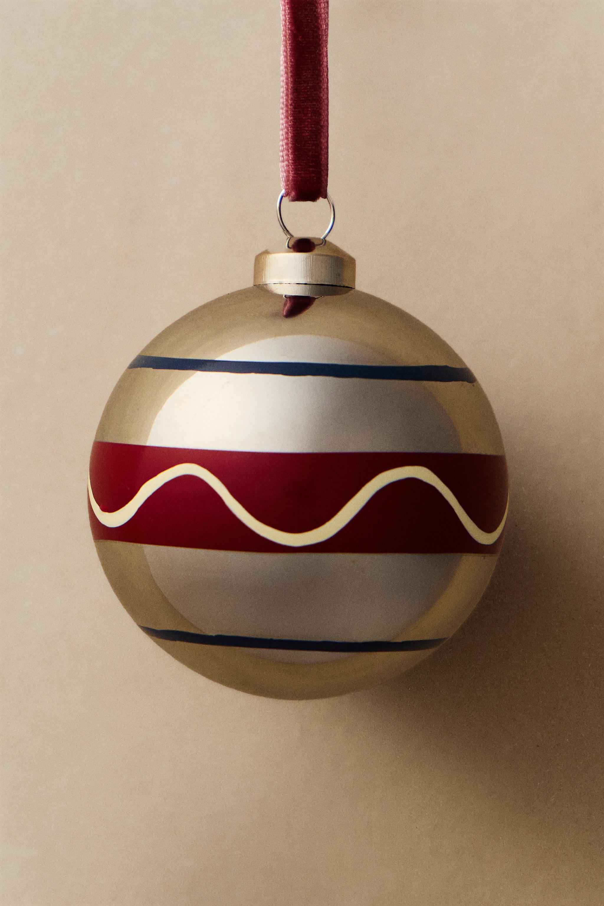 DÉCORATION SAPIN DE NOËL BOULE RAYÉE