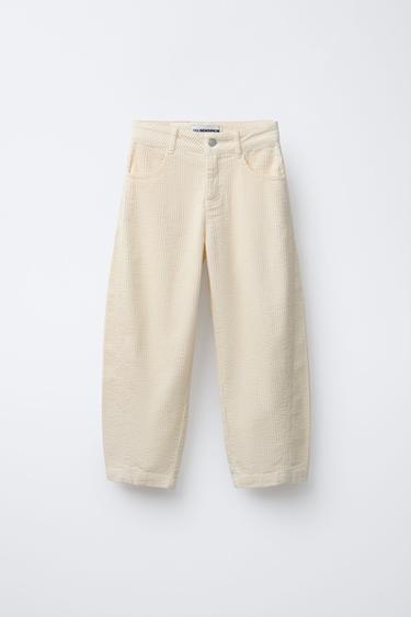 BARREL CORDUROY TROUSERS BENSIMON ® X ZARA  - Butter by Zara