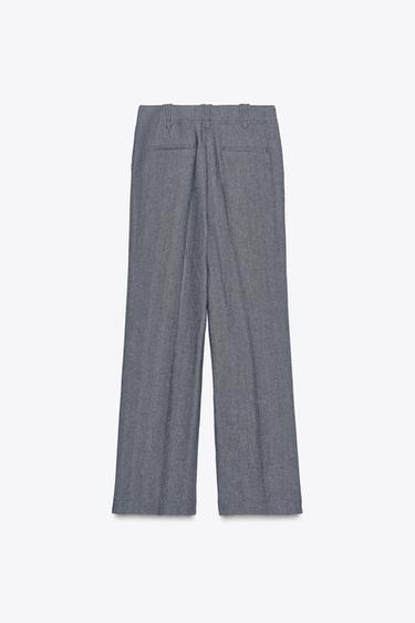 STITCHED DETAIL TROUSERS WITH BELT LOOPS - Blue de Zara - Image 7