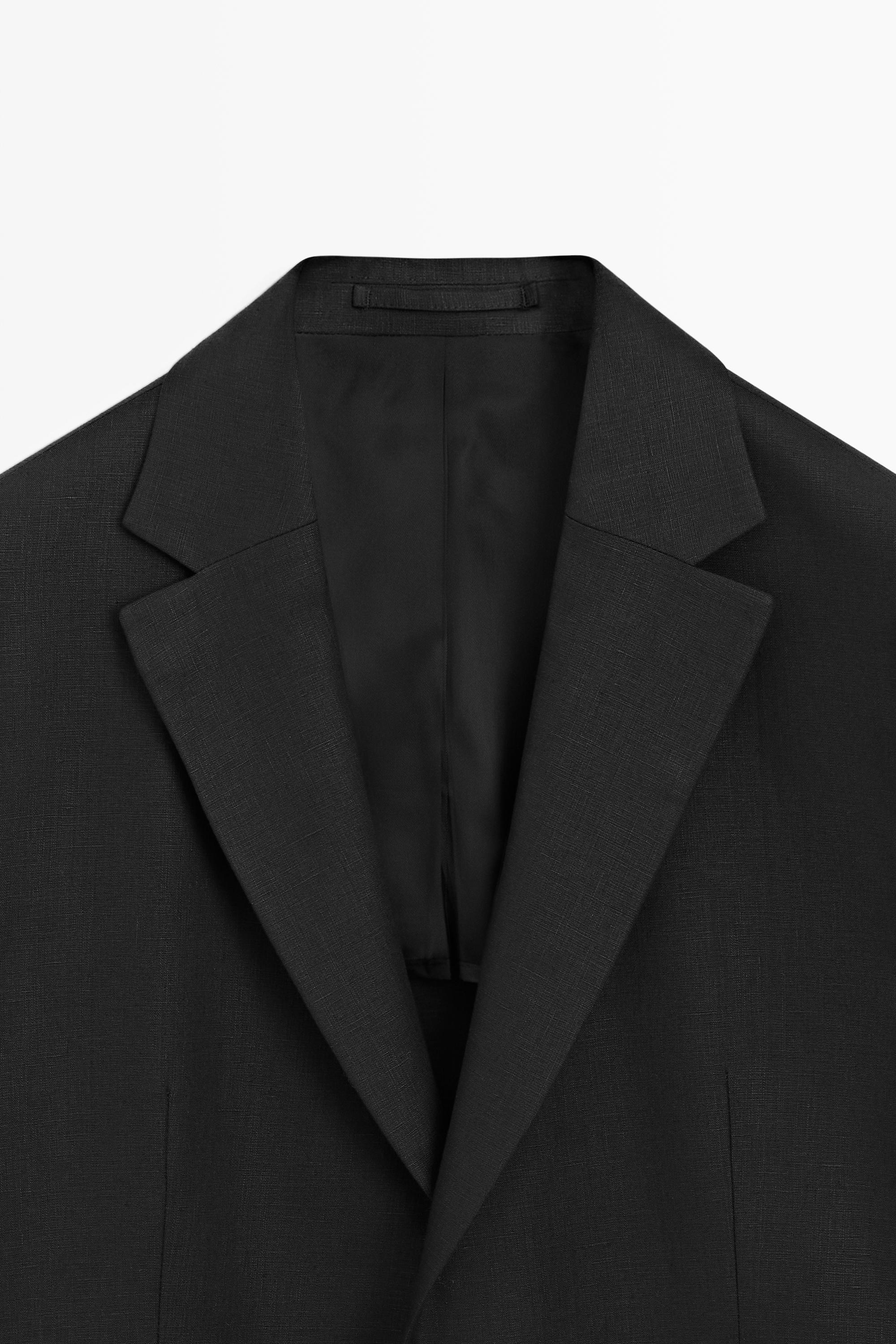 Tailored fit 100% linen suit blazer