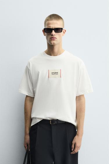 SLOGAN PATCH T-SHIRT - White by Zara