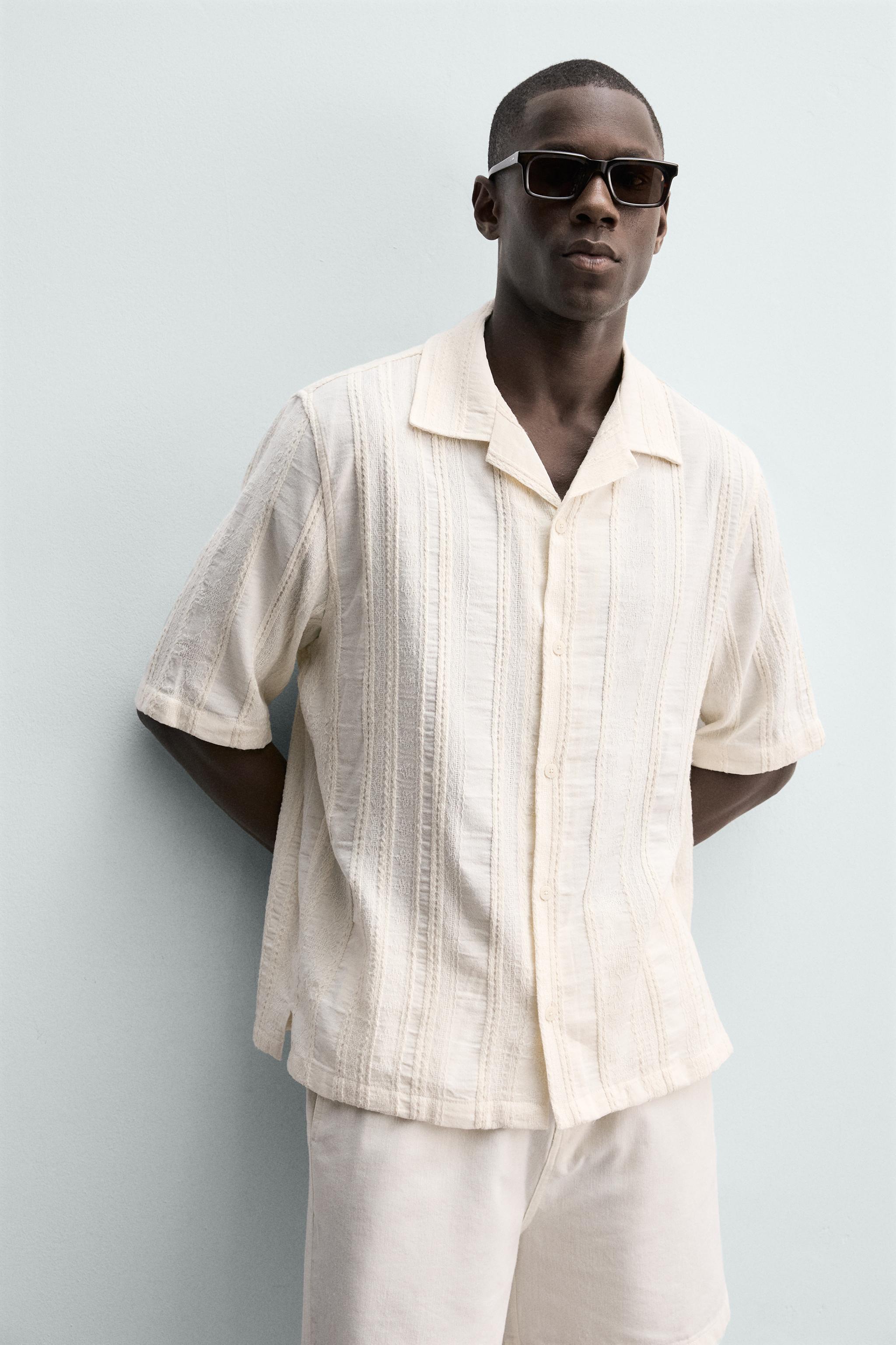 GEOMETRIC JACQUARD SHIRT - Ecru | ZARA United States