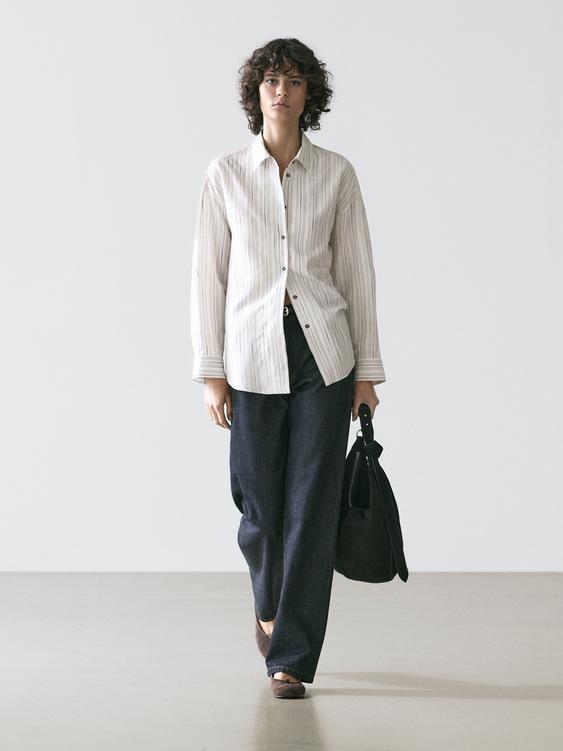 Striped flowing shirt