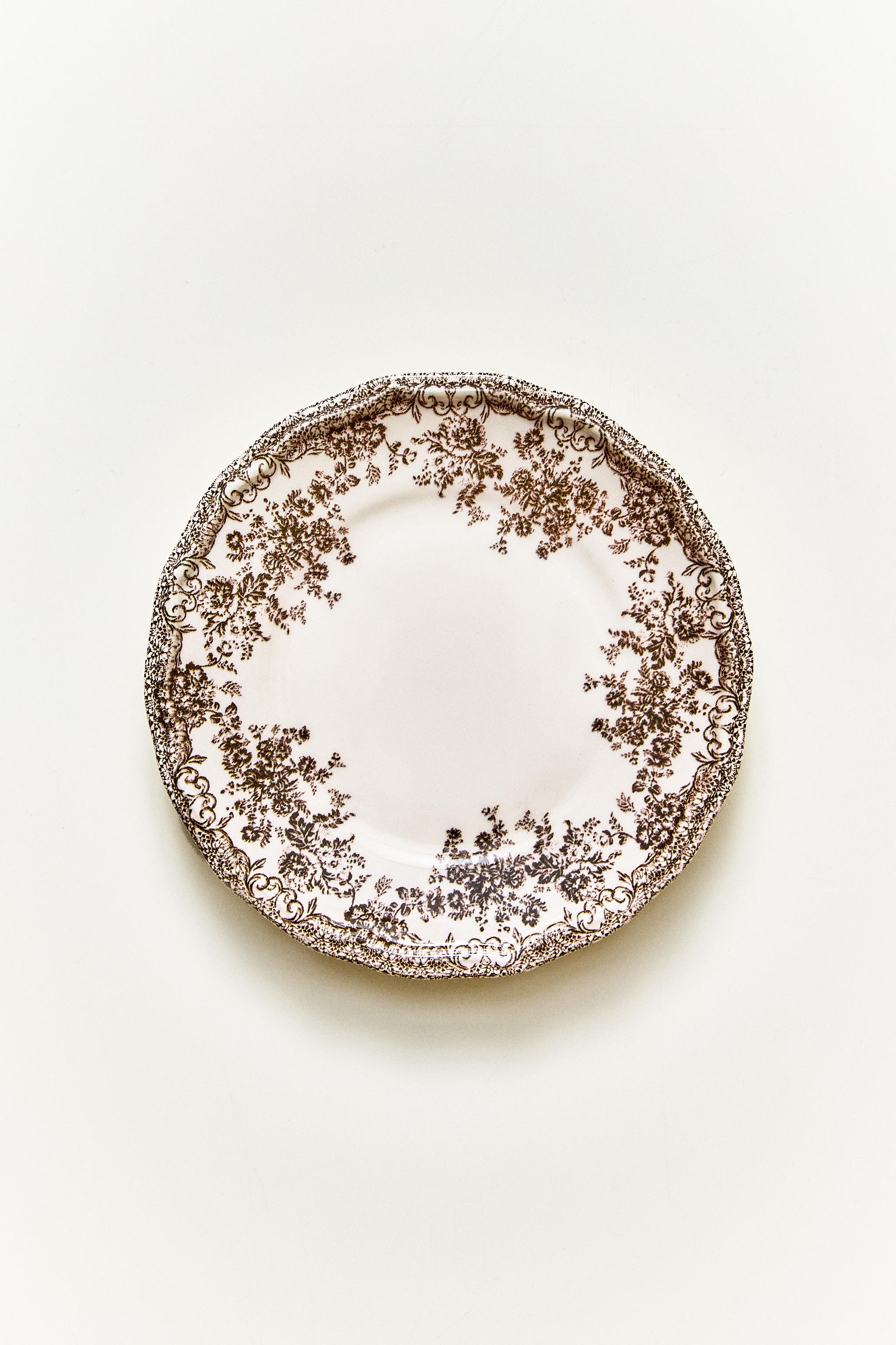 FLORAL EARTHENWARE SIDE PLATE - Blue | ZARA United States