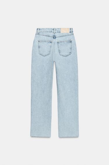 Z1975 STRAIGHT HIGH-WAIST CROSSOVER WAIST JEANS - Light blue by Zara - Image 8