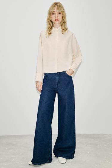 JEANS ZW COLLECTION WIDE LEG TIRO ALTO - Índigo de Zara - Imagen 0