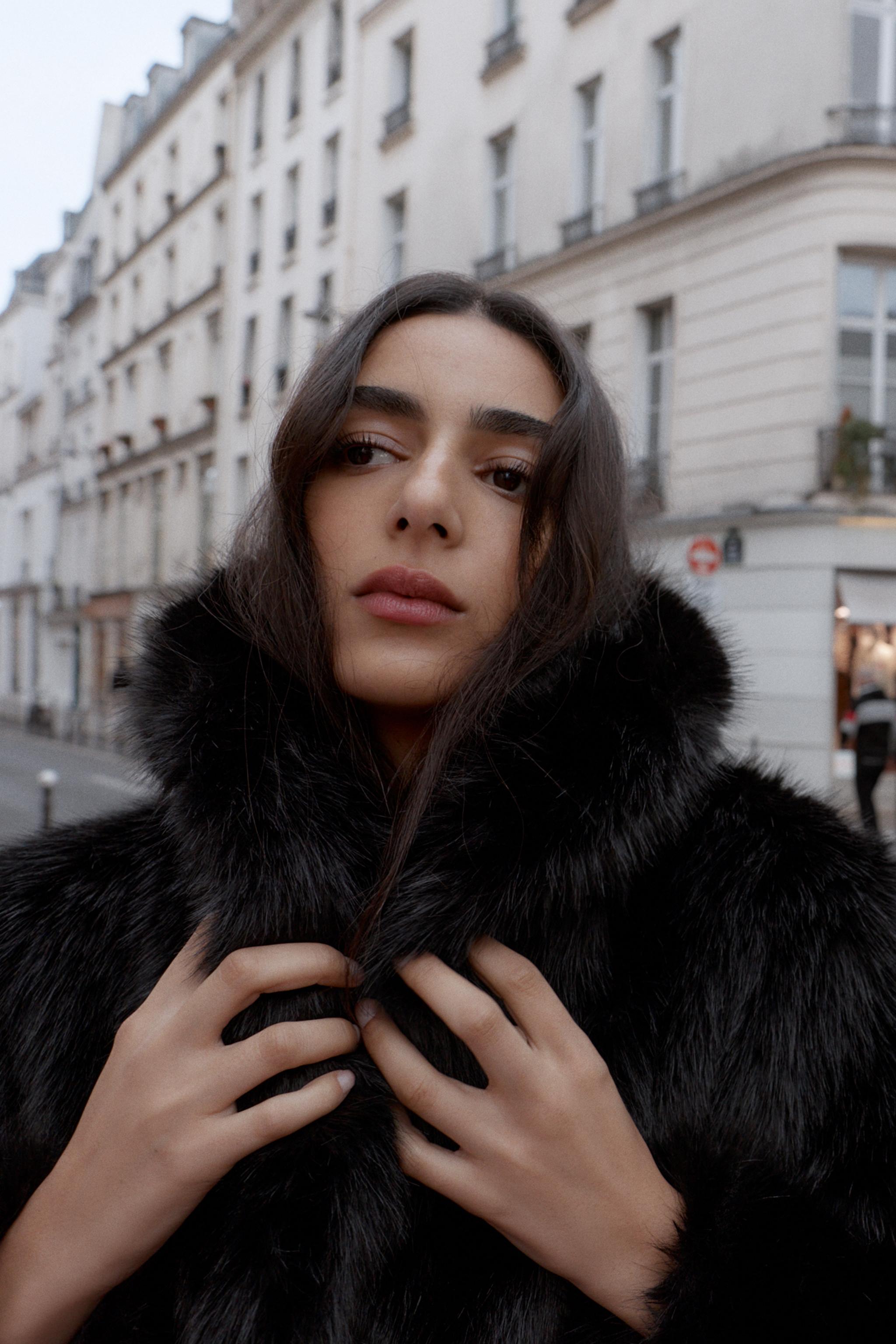 FAUX FUR COAT WITH BELT