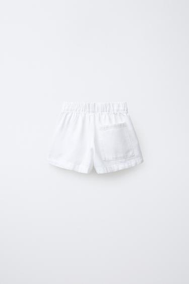 BERMUDA EN DENIM ÉLASTIQUE - Blanc de Zara - Image 1