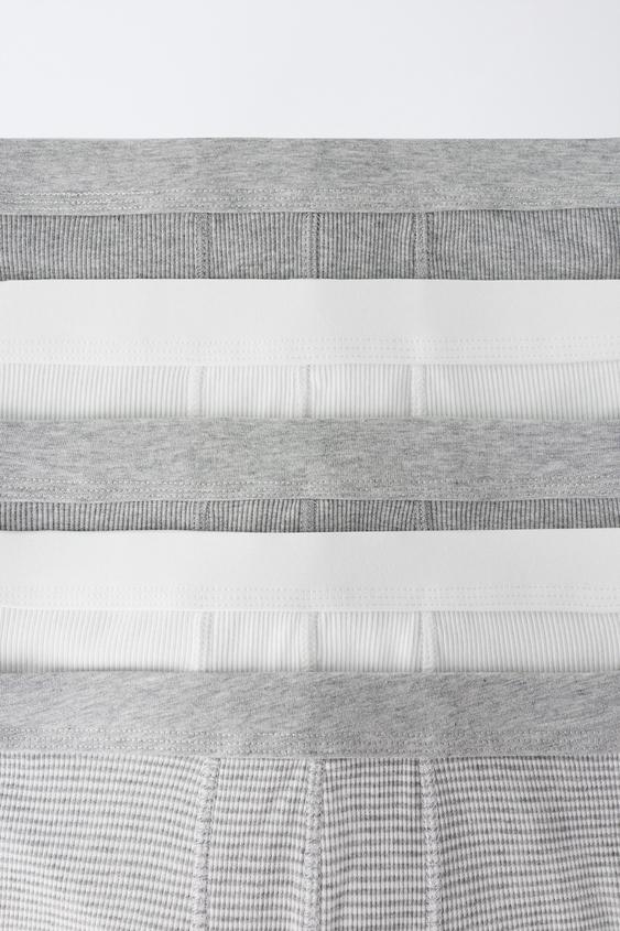 6-14 ANS / LOT DE CINQ BOXERS RIB - Écru / Chiné de Zara - Image 1