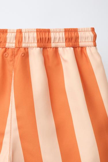 6-14 YEARS / STRIPED SWIM SHORTS - Orange by Zara - Image 3