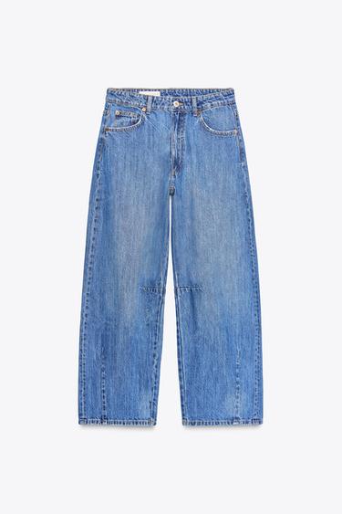 TRF BAGGY BALLOON MID-WAIST JEANS - Blue by Zara