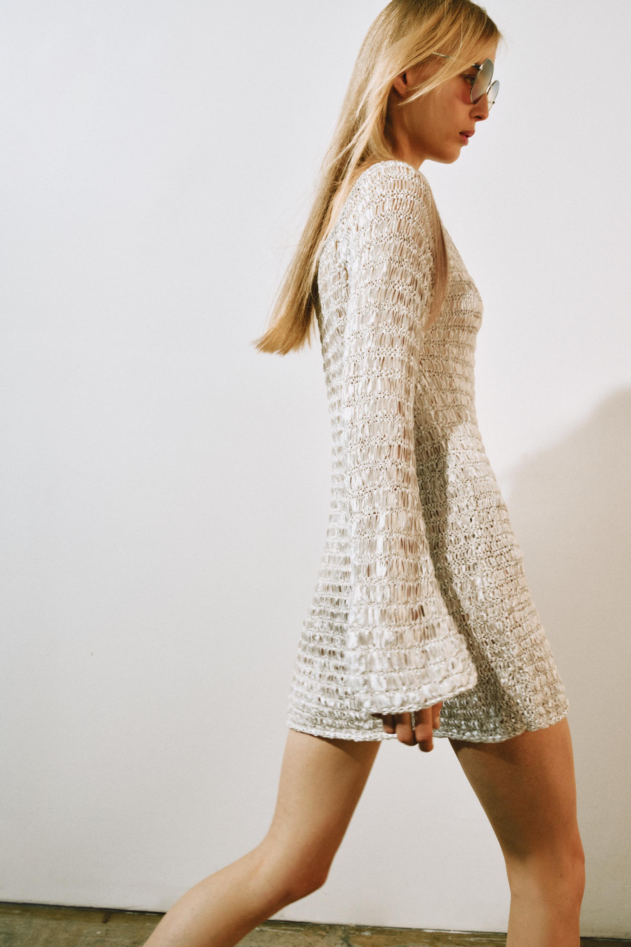 BOAT NECK KNIT MINI DRESS